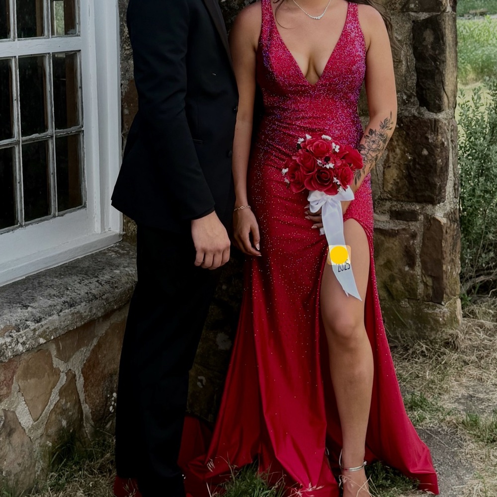 Stunning Red Sequin Prom Formal Gown